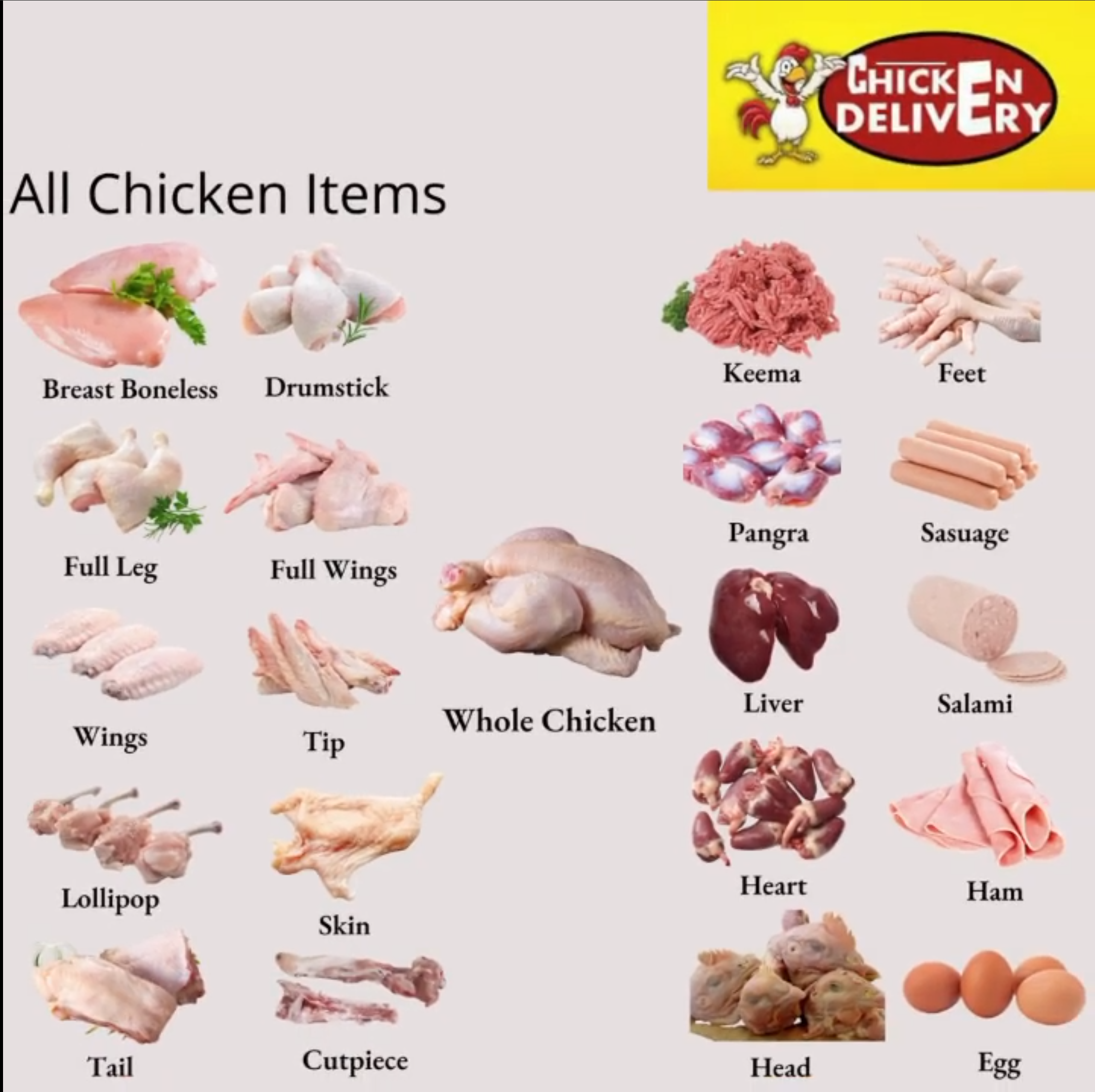 All Chicken Items at chicken delivery Nepal